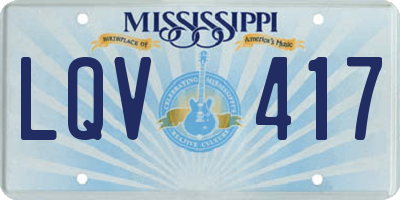 MS license plate LQV417
