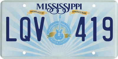 MS license plate LQV419