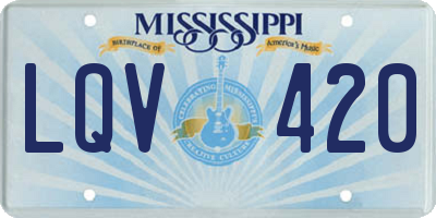 MS license plate LQV420