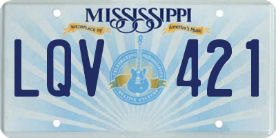 MS license plate LQV421