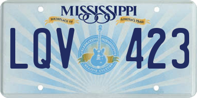 MS license plate LQV423