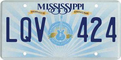 MS license plate LQV424