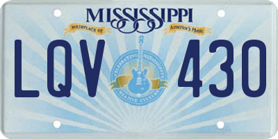MS license plate LQV430