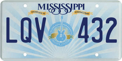 MS license plate LQV432