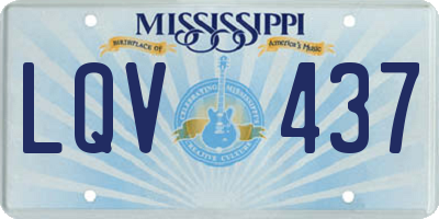 MS license plate LQV437