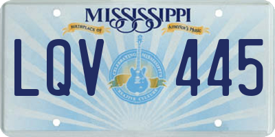MS license plate LQV445