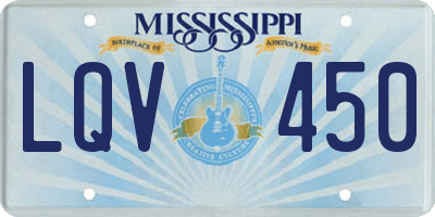 MS license plate LQV450