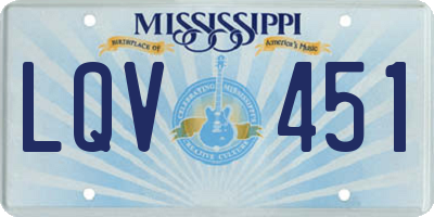 MS license plate LQV451