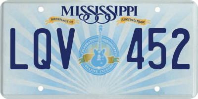 MS license plate LQV452