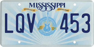 MS license plate LQV453