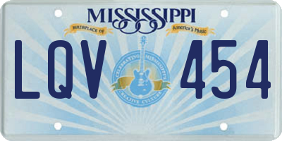 MS license plate LQV454