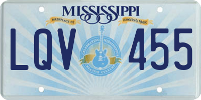 MS license plate LQV455