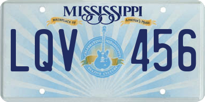 MS license plate LQV456