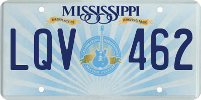 MS license plate LQV462