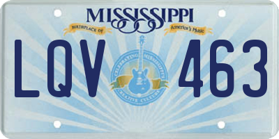 MS license plate LQV463