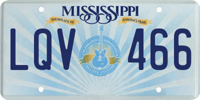 MS license plate LQV466