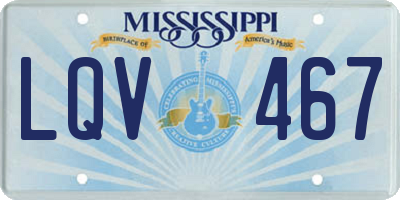 MS license plate LQV467