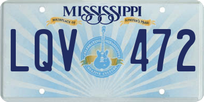 MS license plate LQV472