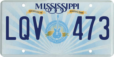 MS license plate LQV473