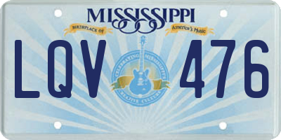 MS license plate LQV476