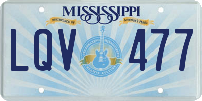 MS license plate LQV477