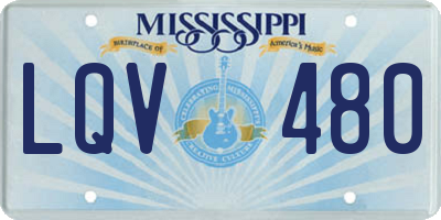 MS license plate LQV480