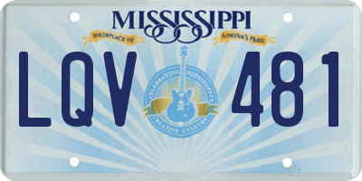 MS license plate LQV481