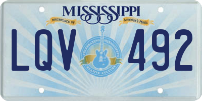 MS license plate LQV492
