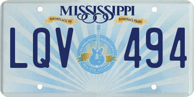 MS license plate LQV494