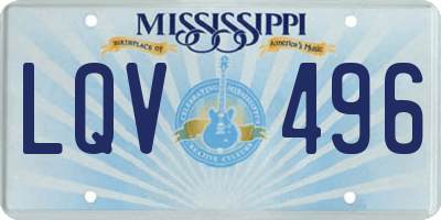 MS license plate LQV496