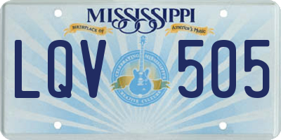 MS license plate LQV505