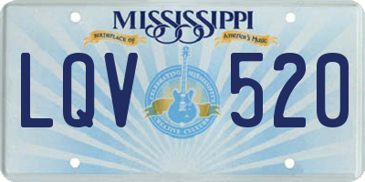 MS license plate LQV520