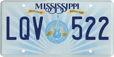 MS license plate LQV522