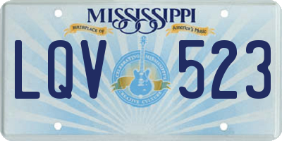 MS license plate LQV523