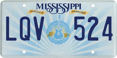 MS license plate LQV524
