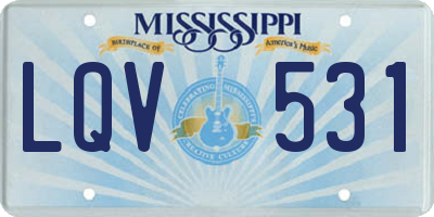 MS license plate LQV531