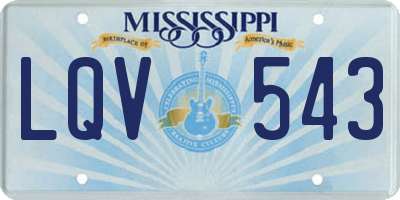MS license plate LQV543