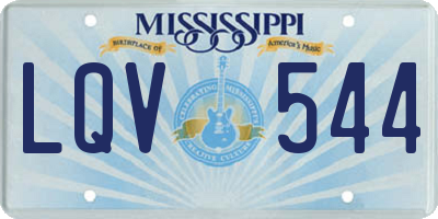 MS license plate LQV544