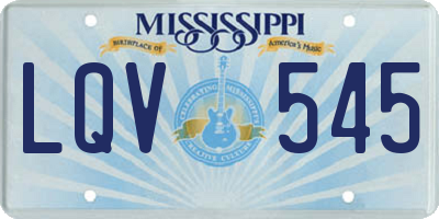 MS license plate LQV545
