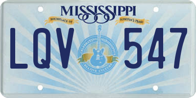 MS license plate LQV547
