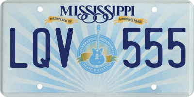MS license plate LQV555