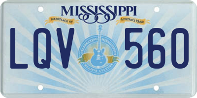 MS license plate LQV560