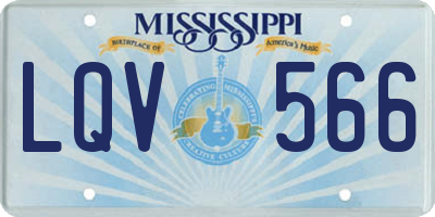 MS license plate LQV566