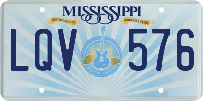 MS license plate LQV576