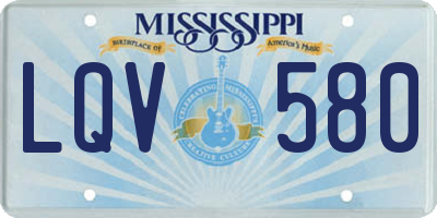MS license plate LQV580