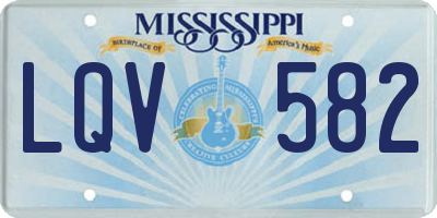 MS license plate LQV582