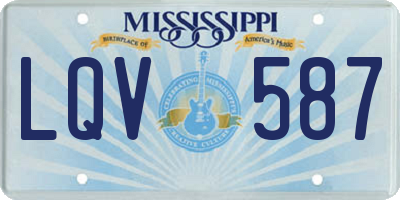 MS license plate LQV587