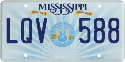 MS license plate LQV588