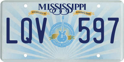 MS license plate LQV597