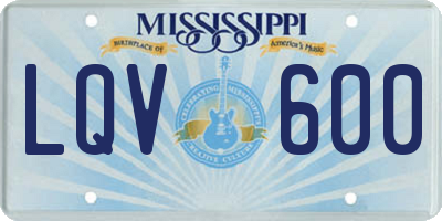 MS license plate LQV600